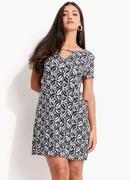 Vestido em Viscose com Elastano Azul 