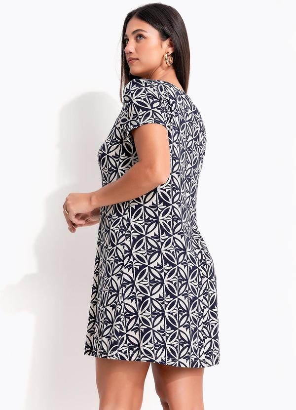 Quintess - Vestido em Viscose com Elastano Azul 9