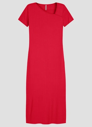 Cereja Rosa - Vestido em Viscose com Elastano Vermelho - CEREJA ROSA