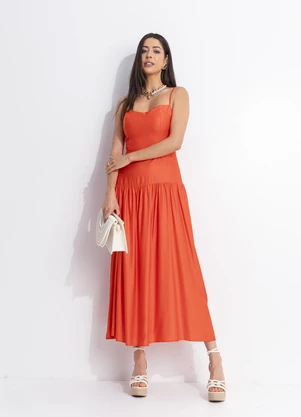 Colcci - Vestido em Viscose Laranja - COLCCI