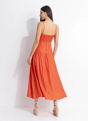 Colcci - Vestido em Viscose Laranja - COLCCI