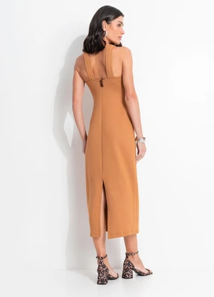 Colcci - Vestido em Viscose Marrom - COLCCI