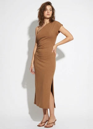 Colcci - Vestido em  Viscose Marrom - COLCCI