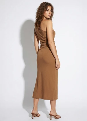 Colcci - Vestido em  Viscose Marrom - COLCCI