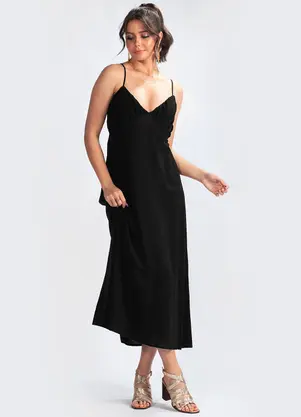 Maria Filó - Vestido em Viscose Preto - MARIA FILÓ