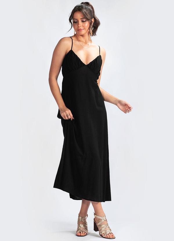 Maria Filó - Vestido em Viscose Preto