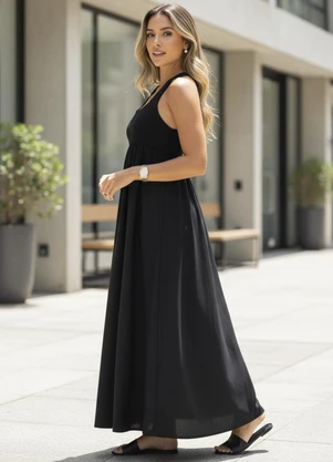 Colcci - Vestido em Viscose Preto - COLCCI