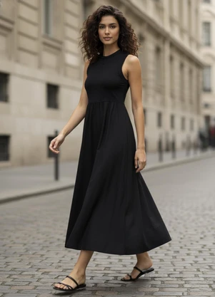 Colcci - Vestido em Viscose Preto - COLCCI