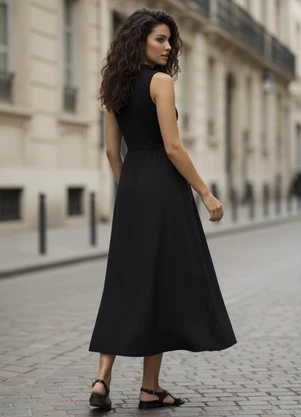 Colcci - Vestido em Viscose Preto - COLCCI