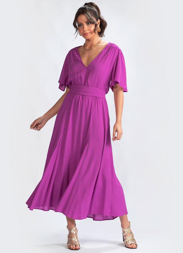 Maria Filó - Vestido em Viscose Rosa