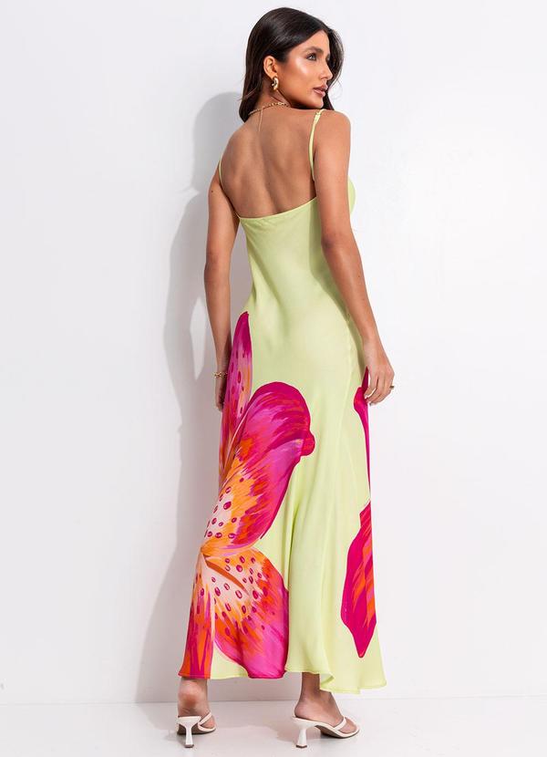 Farm - Vestido Enviesado Lírio Tropical Verde 2