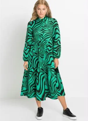 bonprix - Vestido Estampa Líquida em Malha Crepe - BONPRIX