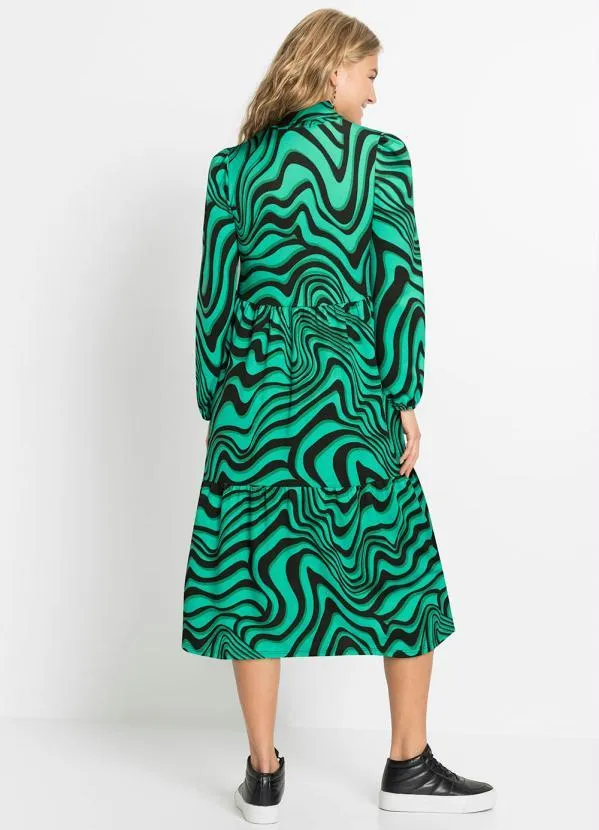 bonprix - Vestido Estampa Líquida em Malha Crepe 2