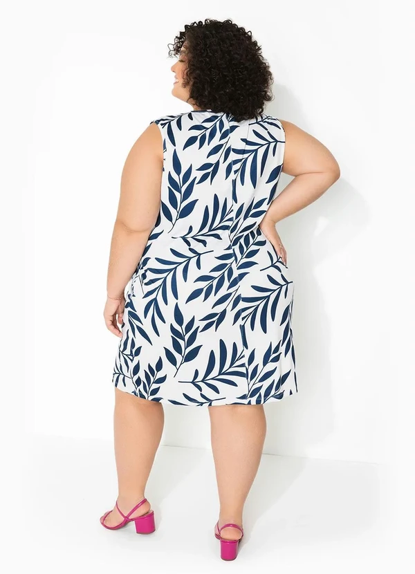 bonprix - Vestido  Estampado Azul Marinho/Branco 10