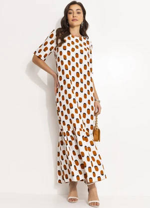 Colcci - Vestido Estampado Bege - COLCCI