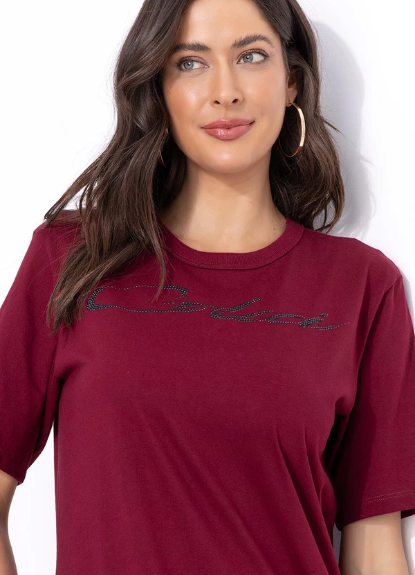 Colcci - Vestido Estampado com Aplicação Vermelho 3