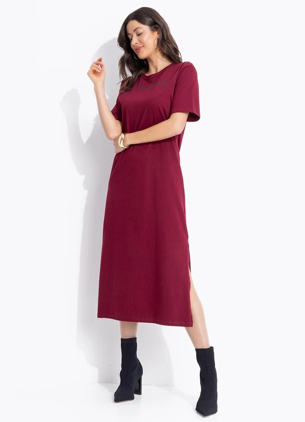 Colcci - Vestido Estampado com Aplicação Vermelho 4