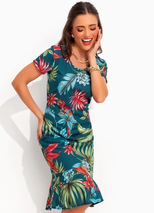 Moda Pop - Vestido Estampado em Malha - MODA POP