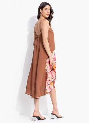 Colcci - Vestido Estampado em Viscose Marrom - COLCCI