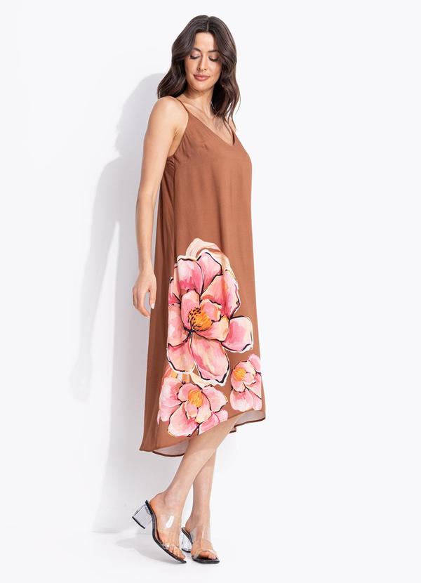 Colcci - Vestido Estampado em Viscose Marrom