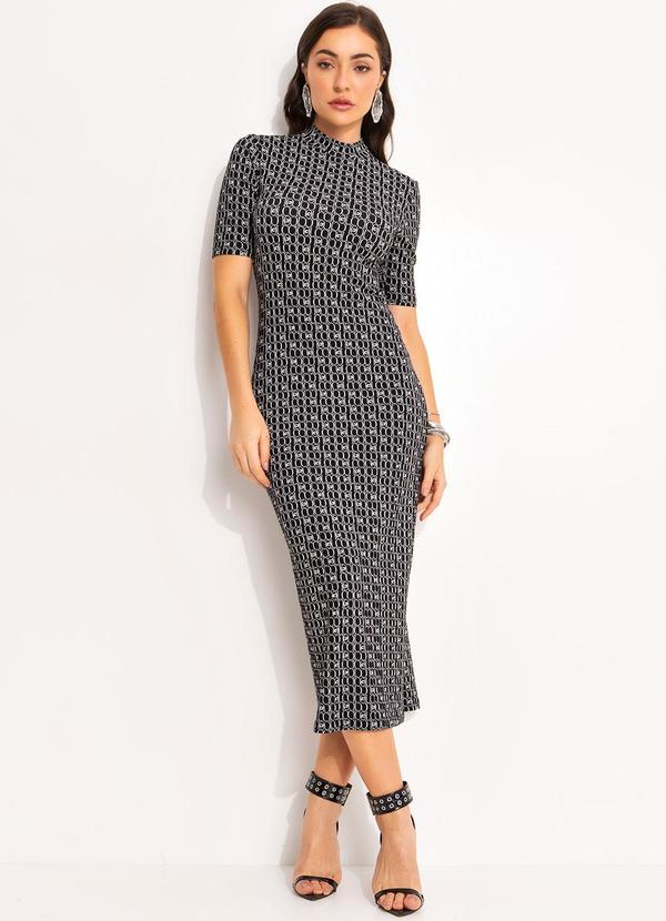 Colcci - Vestido Estampado Preto