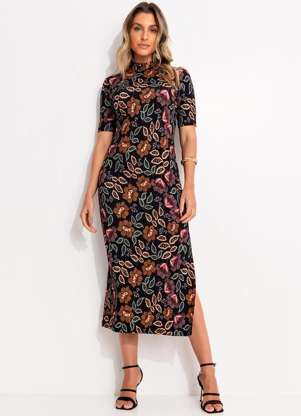 Colcci - Vestido Estampado Preto