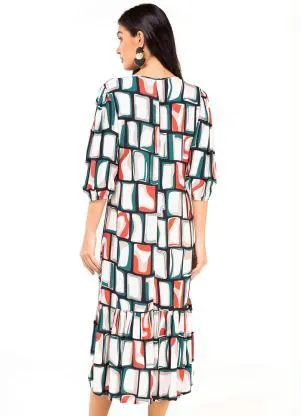 Endless - Vestido Estampado Verde - ENDLESS