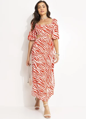 Colcci - Vestido Estampado Vermelho - COLCCI