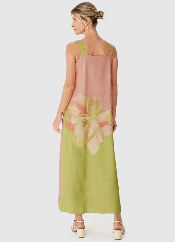 Malwee - Vestido Evasê Mídi Tropical Verde 2