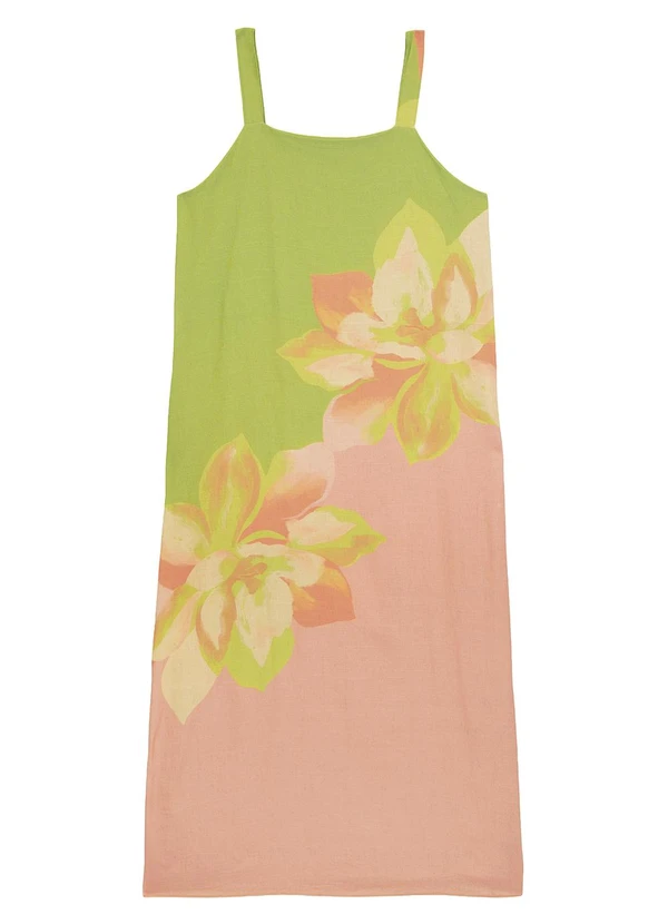 Malwee - Vestido Evasê Mídi Tropical Verde 7