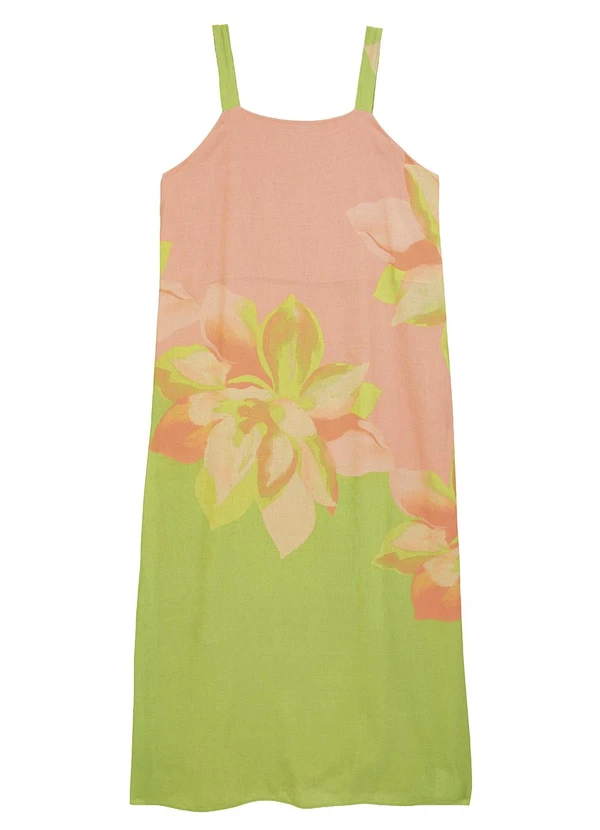 Malwee - Vestido Evasê Mídi Tropical Verde 8