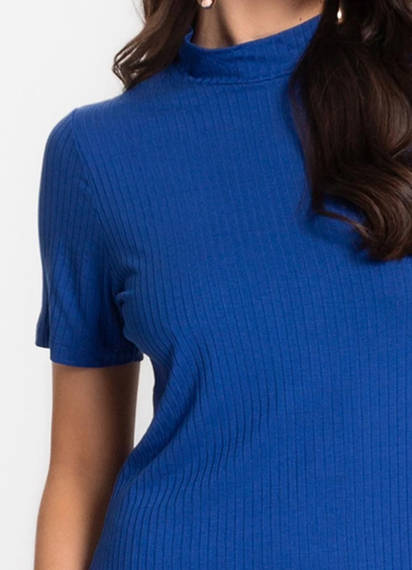 Infinita Cor - Vestido Feminino Canelado Azul 6