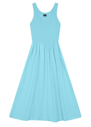 Essendi - Vestido Feminino Canelado Azul - ESSENDI