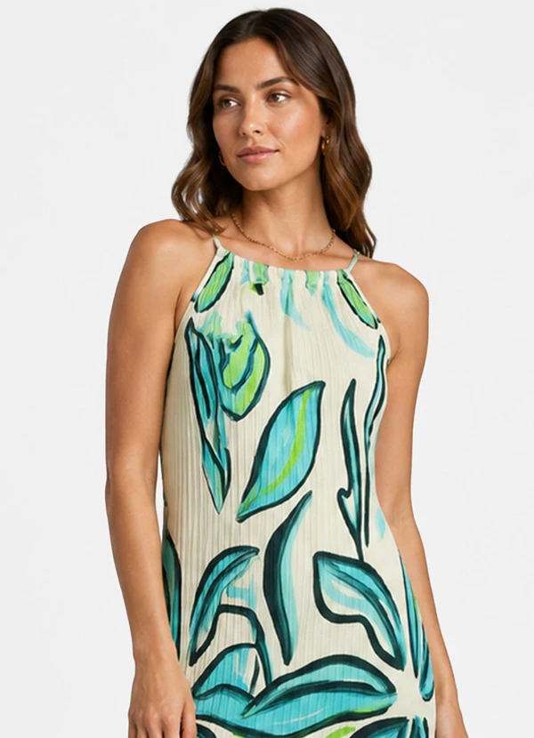 Select - Vestido Feminino Canelado Branco