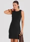 Dianna - Vestido Feminino Canelado Preto - variação: Preto