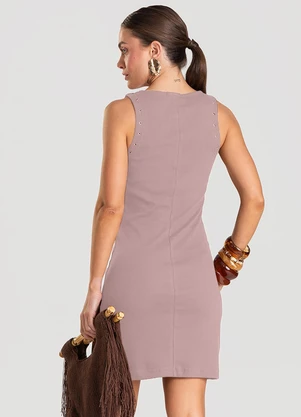 Dianna - Vestido Feminino Canelado Rosa - DIANNA