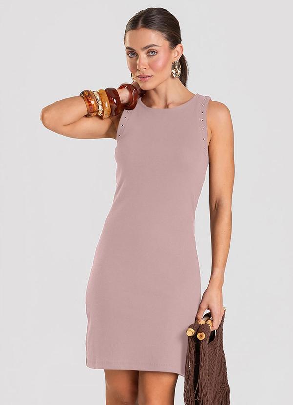 Dianna - Vestido Feminino Canelado Rosa