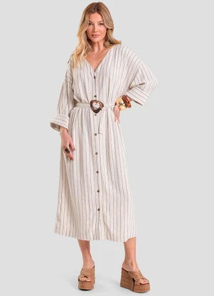 Dianna - Vestido Feminino Chemise Bege - DIANNA