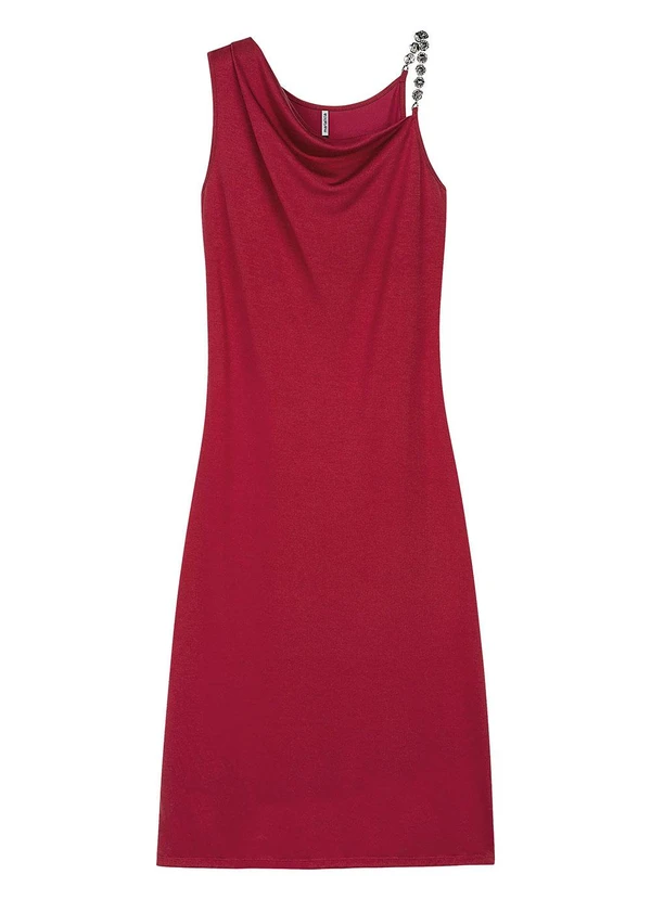 Marialícia - Vestido Feminino Degagê Alça com DetalheVermelho 4