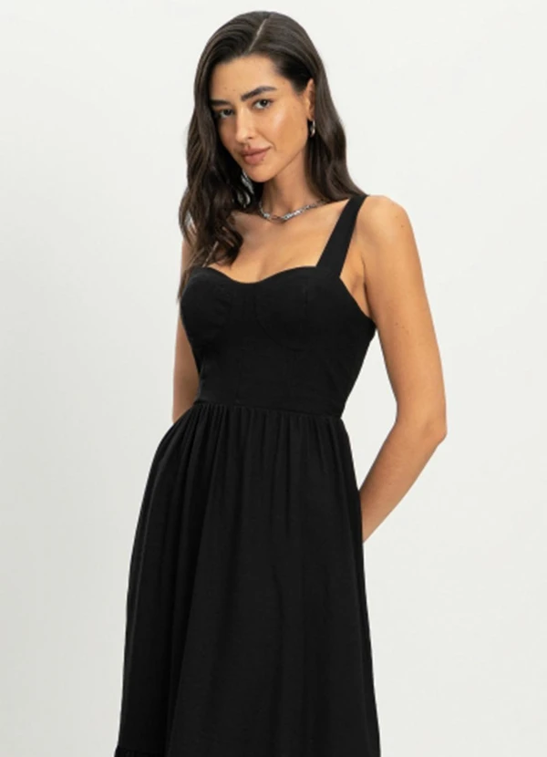 Essendi - Vestido Feminino em Alfaiataria Preto 2