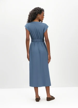 Essendi - Vestido Feminino em Malha Comfort Azul - ESSENDI