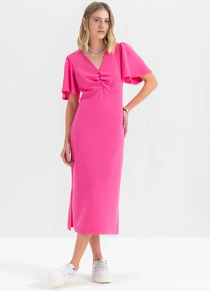 Essendi - Vestido Feminino em Malha  Rosa - ESSENDI