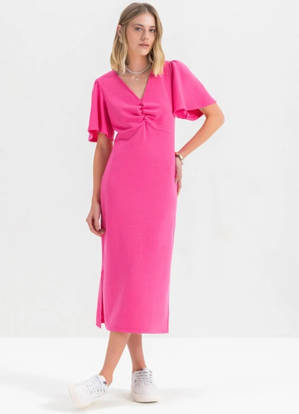 Essendi - Vestido Feminino em Malha Rosa
