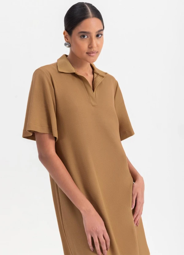 Essendi - Vestido Feminino em Moletinho  Marrom