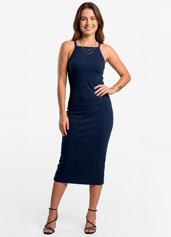Infinita Cor - Vestido Feminino em Ribana Azul