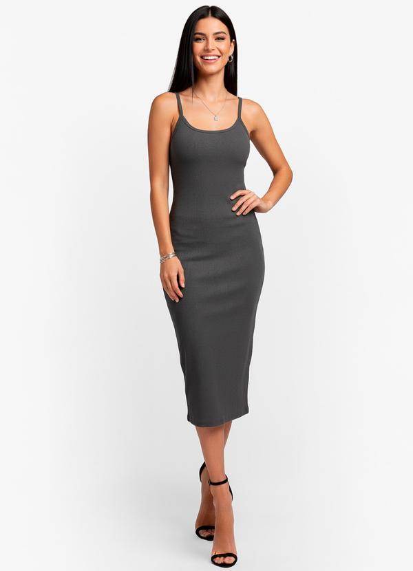 Infinita Cor - Vestido Feminino em Ribana Cinza