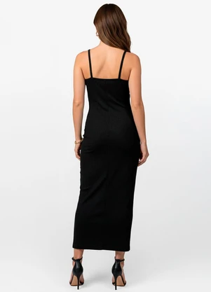 Infinita Cor - Vestido Feminino em Ribana Preto - INFINITA COR