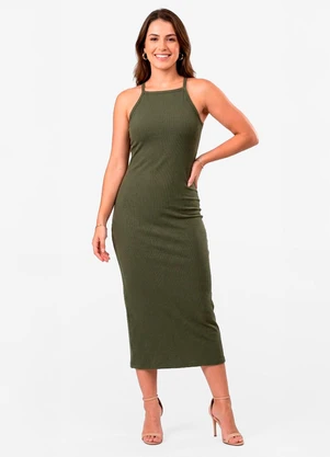 Infinita Cor - Vestido Feminino em Ribana Verde - INFINITA COR
