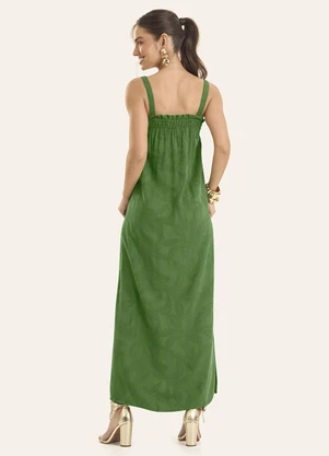 Rovitex - Vestido Feminino Estampado Viscose Verde - ROVITEX