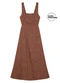 Marialícia - Vestido Feminino Floral Devorê Azul - variação: Marrom